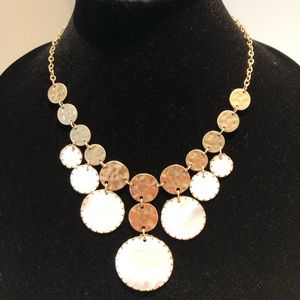 BOUTIQUE Jewelry - Genuine Shell & Hammered Gold Dangle Necklace BOUTIQUE Jewelry - Genuine Shell & Hammered Gold Dangle Necklace